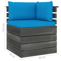 Divano Angolare da Giardino su Pallet con Cuscini Legno di Pino cod mxl 78660