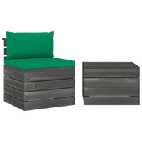 Set Divani da Giardino su Pallet 2 pz con Cuscini Massello Pino 3061664