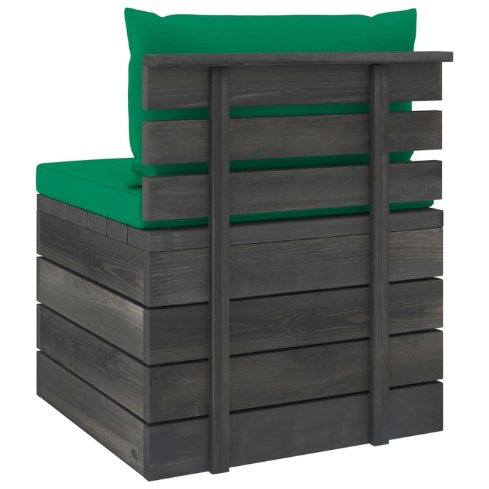 Set Divani da Giardino su Pallet 2 pz con Cuscini Massello Pino 3061664