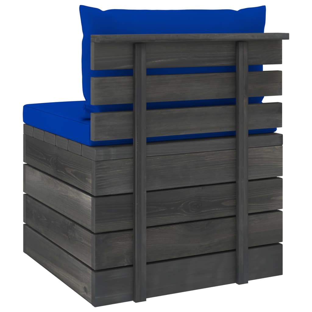 Set Divani da Giardino su Pallet 2 pz con Cuscini Massello Pino cod mxl 40595