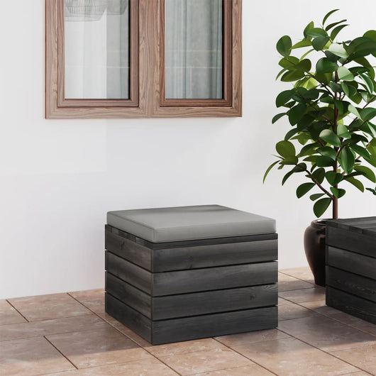 Pouf da Giardino su Pallet con Cuscino in Legno di Pino 3061696