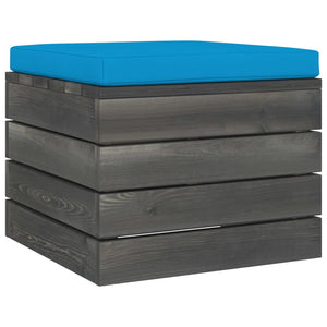 Pouf da Giardino su Pallet con Cuscino in Legno di Pino cod mxl 78670