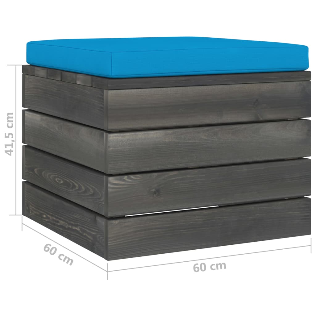 Pouf da Giardino su Pallet con Cuscino in Legno di Pino cod mxl 78670