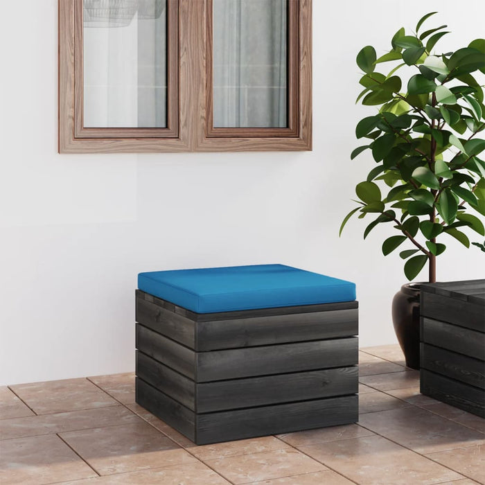 Pouf da Giardino su Pallet con Cuscino in Legno di Pino cod mxl 78670