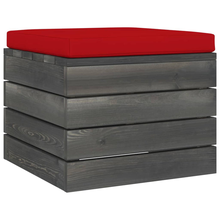 Pouf da Giardino su Pallet con Cuscino in Legno di Pino 3061701