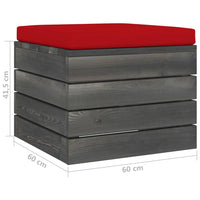 Pouf da Giardino su Pallet con Cuscino in Legno di Pino 3061701