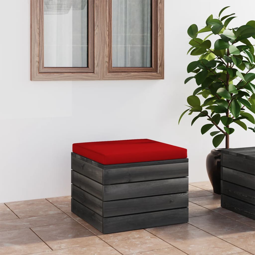 Pouf da Giardino su Pallet con Cuscino in Legno di Pino 3061701