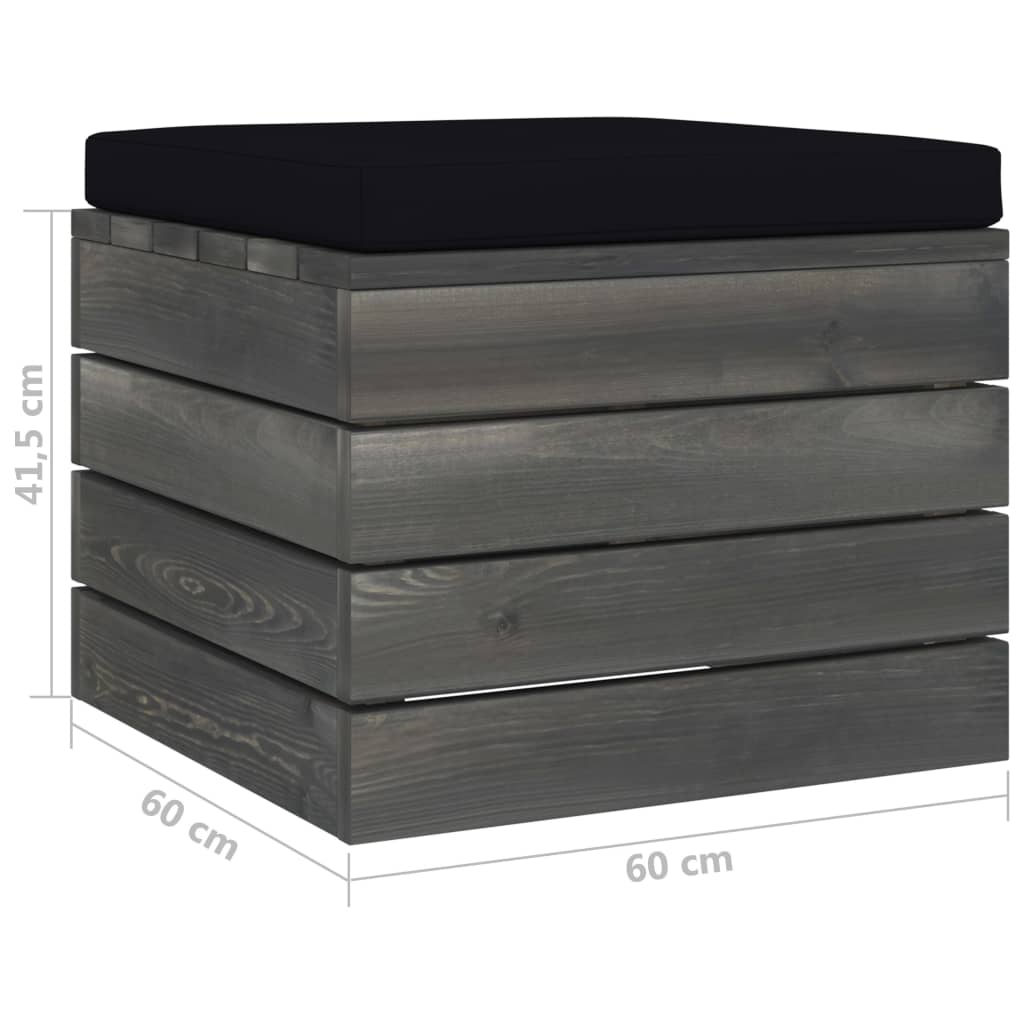 Pouf da Giardino su Pallet con Cuscino in Legno di Pino cod mxl 71480