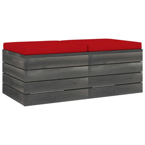 Pouf da Giardino su Pallet 2 pz con Cuscini in Massello di Pino 3061713