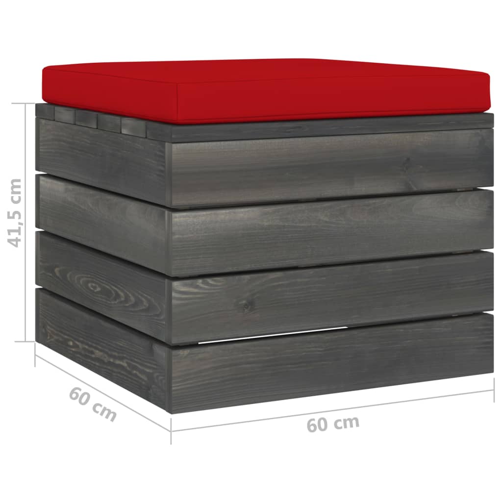 Pouf da Giardino su Pallet 2 pz con Cuscini in Massello di Pino 3061713