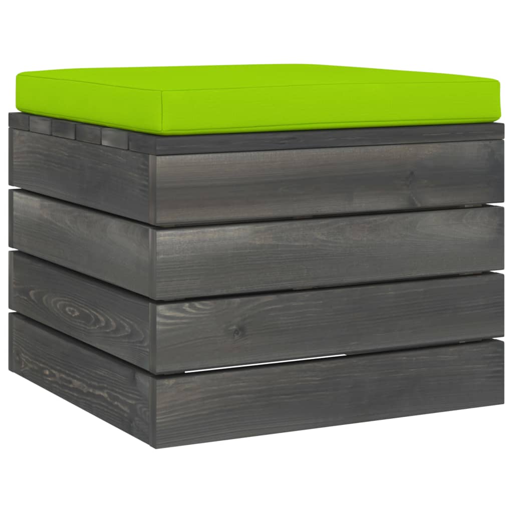 Pouf da Giardino su Pallet 2 pz con Cuscini in Massello di Pino 3061718