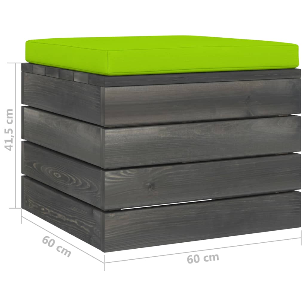 Pouf da Giardino su Pallet 2 pz con Cuscini in Massello di Pino 3061718