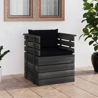 Poltrona da Giardino con Cuscini in Legno di Pino cod mxl 74529