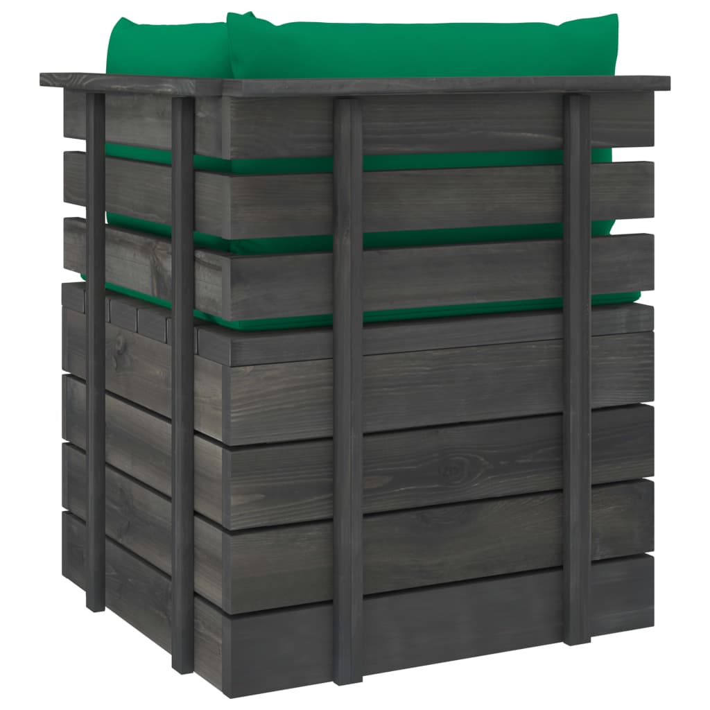 Divano da Giardino 2 Posti su Pallet con Cuscini Massello Pino cod mxl 42324