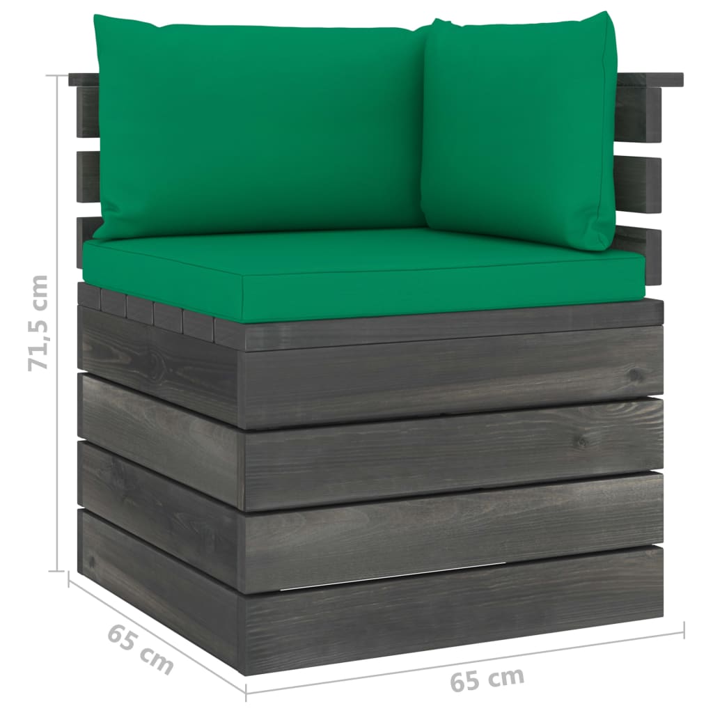 Divano da Giardino 2 Posti su Pallet con Cuscini Massello Pino cod mxl 42324