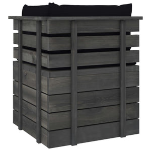 Divano da Giardino 2 Posti su Pallet con Cuscini Massello Pino cod mxl 41497