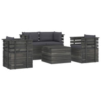 Set Divani da Giardino su Pallet 5 pz con Cuscini Massello Pino 3061815