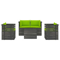 Set Divani da Giardino su Pallet 5 pz con Cuscini Massello Pino cod mxl 43963