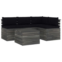 Set Divani da Giardino su Pallet 5 pz con Cuscini Massello Pino 3061834