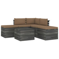 Set Divani da Giardino su Pallet 6 pz con Cuscini Massello Pino 3061847