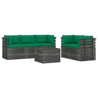 Set Divani da Giardino su Pallet 6 pz con Cuscini Massello Pino 3061892