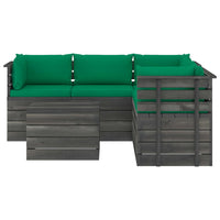 Set Divani da Giardino su Pallet 6 pz con Cuscini Massello Pino 3061904