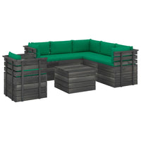 Set Divani da Giardino su Pallet 7 pz con Cuscini Massello Pino 3061916