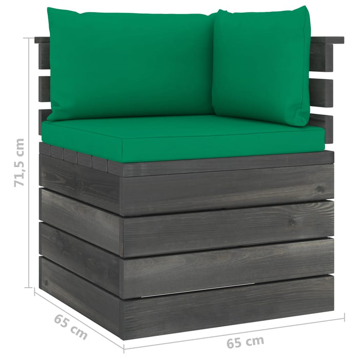 Set Divani da Giardino su Pallet 7 pz con Cuscini Massello Pino 3061916