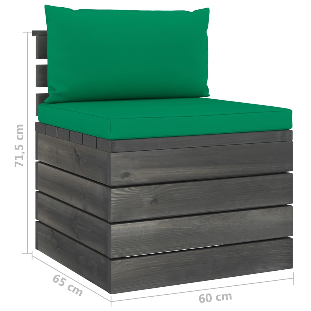 Set Divani da Giardino su Pallet 7 pz con Cuscini Massello Pino 3061916