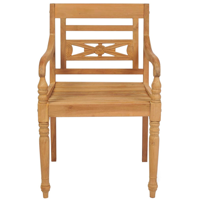 Sedie Batavia 2 pz con Cuscini Blu in Massello di Teak 3062131