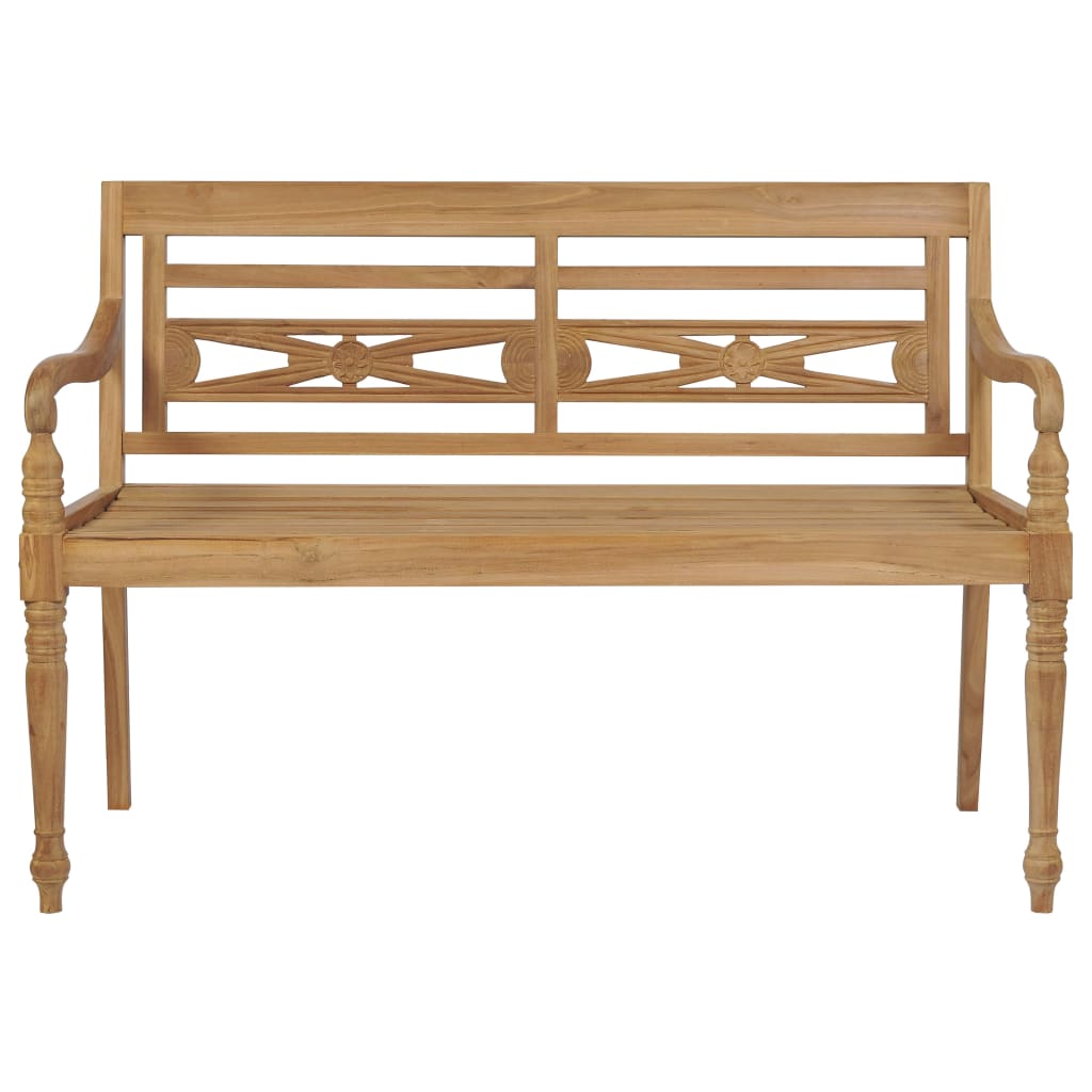 Panca Batavia con Cuscino Antracite 120 cm in Massello di Teak cod mxl 45767