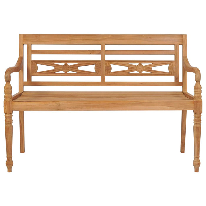 Panca Batavia con Cuscino Antracite 120 cm in Massello di Teak cod mxl 45767