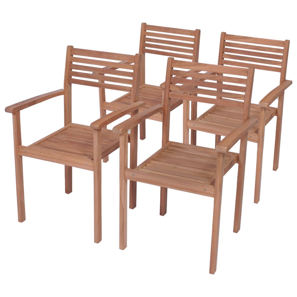 Sedie Giardino 4 pz con Cuscini Grigi in Massello di Teak cod mxl 7168