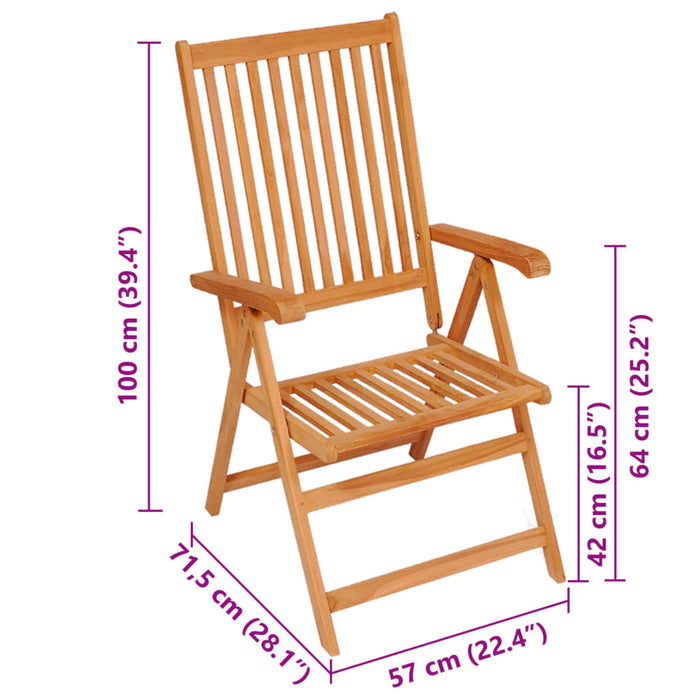 Sedie da Giardino 2 pz con Cuscini Blu in Massello di Teak 3062380