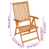 Sedie da Giardino 2 pz con Cuscini Neri in Massello di Teak 3062383