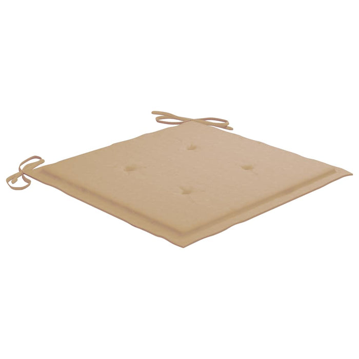 Sedie da Giardino 2 pz con Cuscini Beige in Massello di Teak 3062436