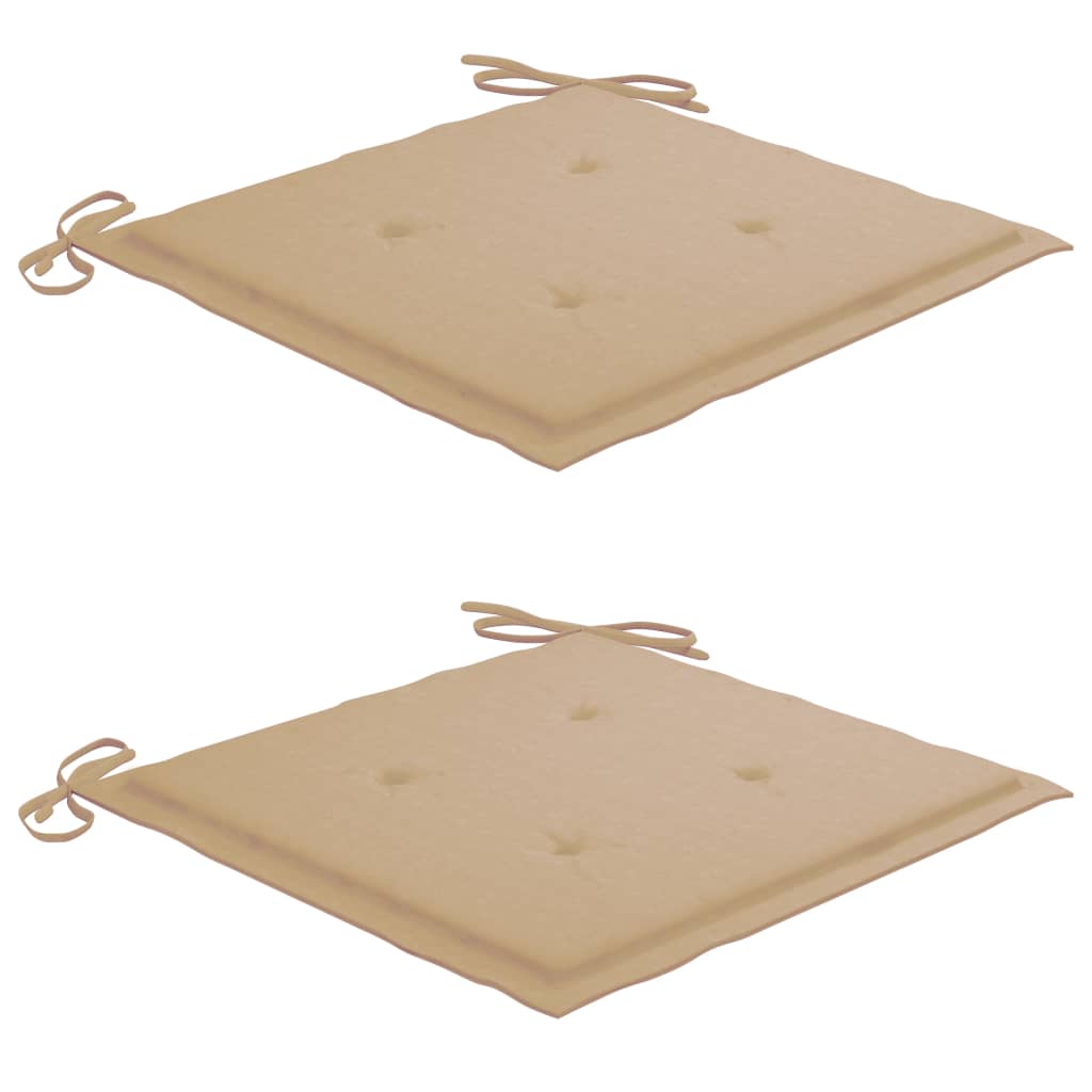 Sedie da Giardino con Cuscini Beige 2 pz in Massello di Teak cod mxl 45374