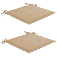 Sedie da Giardino con Cuscini Beige 2 pz in Massello di Teak cod mxl 45374