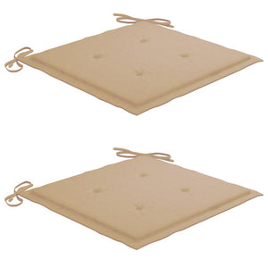 Sedie da Giardino con Cuscini Beige 2 pz in Massello di Teak cod mxl 45374