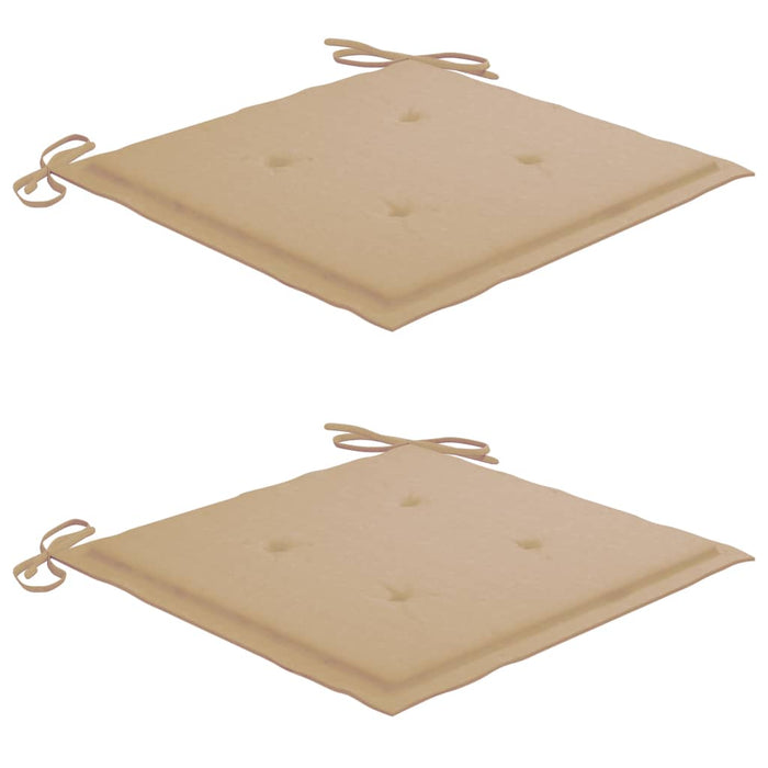 Sedie da Giardino con Cuscini Beige 2 pz in Massello di Teak cod mxl 45374