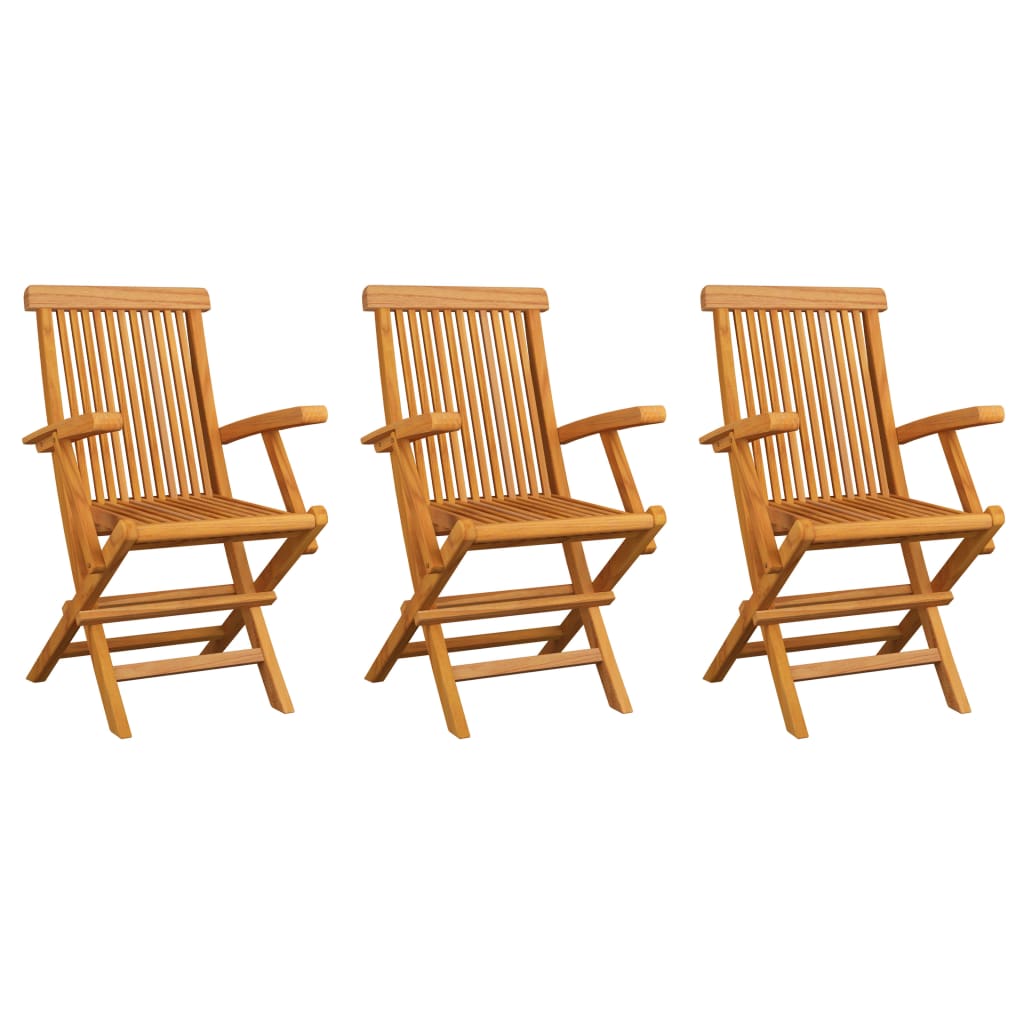 Sedie da Giardino con Cuscini Rossi 3 pz in Massello di Teak cod mxl 45174