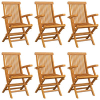 Sedie da Giardino con Cuscini Antracite 6 pz Massello di Teak cod mxl 6185