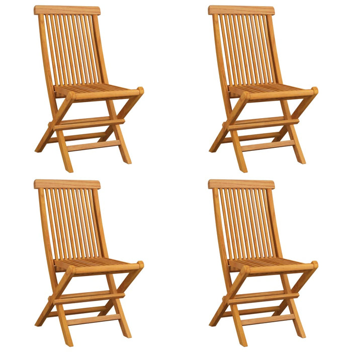 Sedie da Giardino con Cuscini Rossi 4 pz Massello di Teak cod mxl 45205