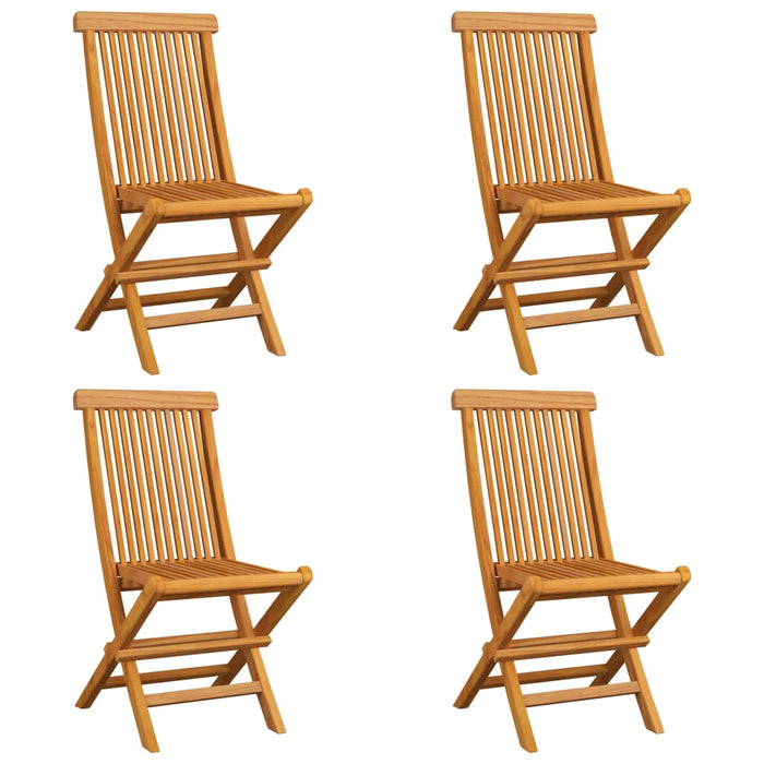 Sedie da Giardino con Cuscini Neri 4 pz Massello di Teak cod mxl 43905