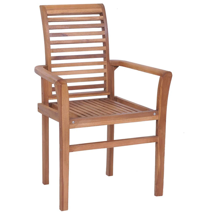 Sedie da Pranzo 2 pz con Cuscini Antracite in Massello di Teak 3062595