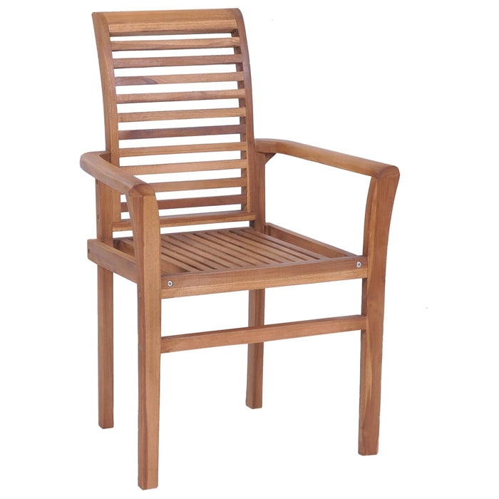 Sedie da Pranzo 2 pz con Cuscini Verdi in Massello di Teak cod mxl 13633