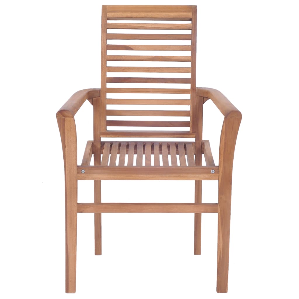 Sedie da Pranzo 2 pz con Cuscini Verdi in Massello di Teak cod mxl 13633