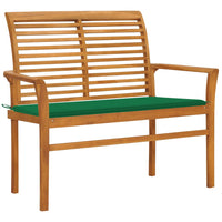 Panca da Giardino con Cuscino Verde 112 cm in Legno Teak 3062654