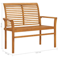 Panca da Giardino con Cuscino Rosso Vino 112 cm Legno di Teak cod mxl 45846