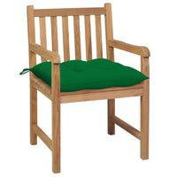 Sedie da Giardino 2 pz con Cuscini Verdi in Massello di Teak cod mxl 17343